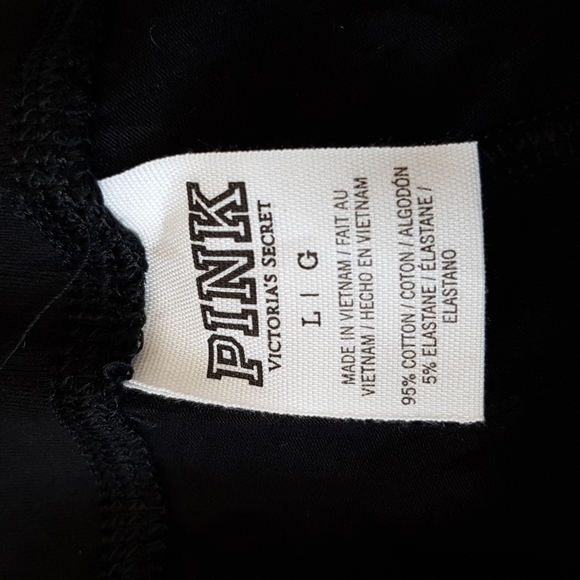 Victoria's Secret women's large black leggings sequin stripe down leg - Picture 4 of 4